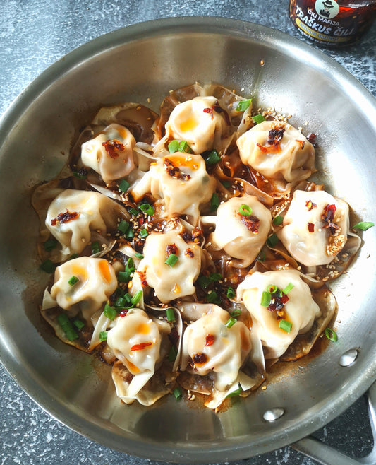 Greiti gyoza koldūnai su traškiu čili aliejumi 🌶️