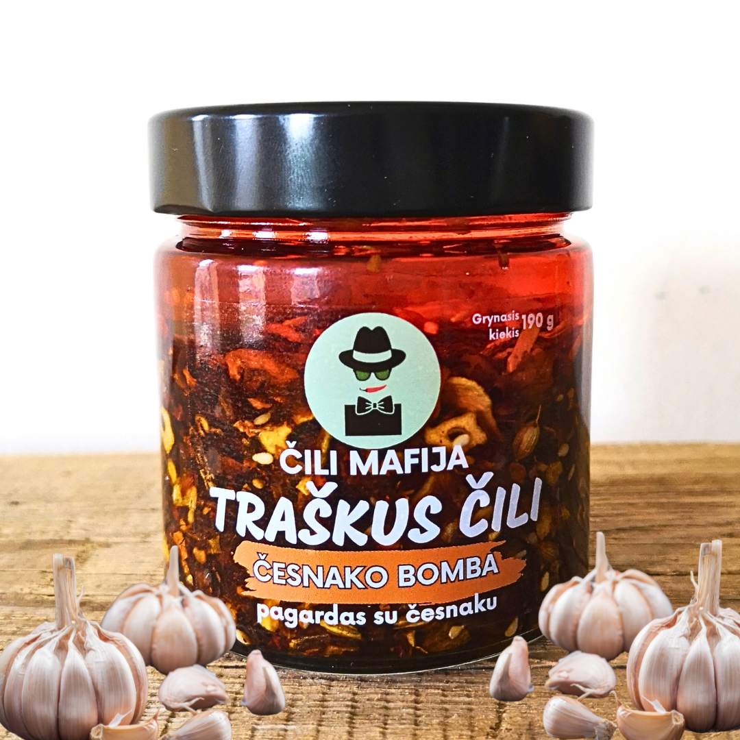 ČESNAKO BOMBA - su traškiais keptais česnako gabalėliais