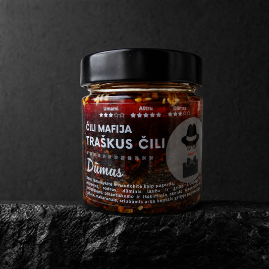 DŪMAS (190g) - Traškus Čili Aliejus su Dūmo nata - Pridėkite aštrumo ir skonio