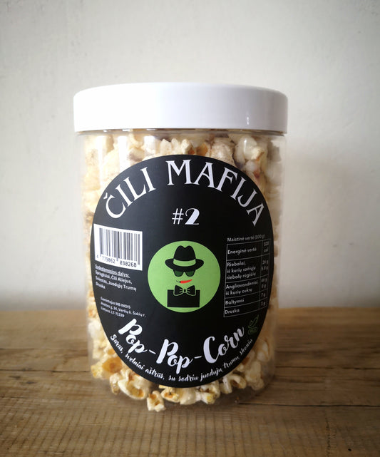 #2 Pop-Pop-Corn (1L indelis) - Čili spragėsiai su juodųjų trumais druska